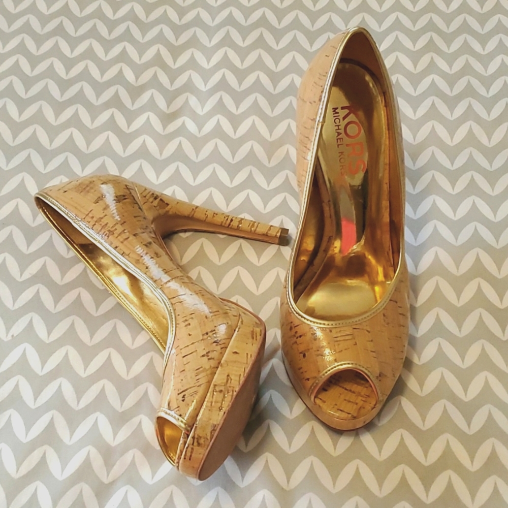 Michael Kors Patent Cork Heels